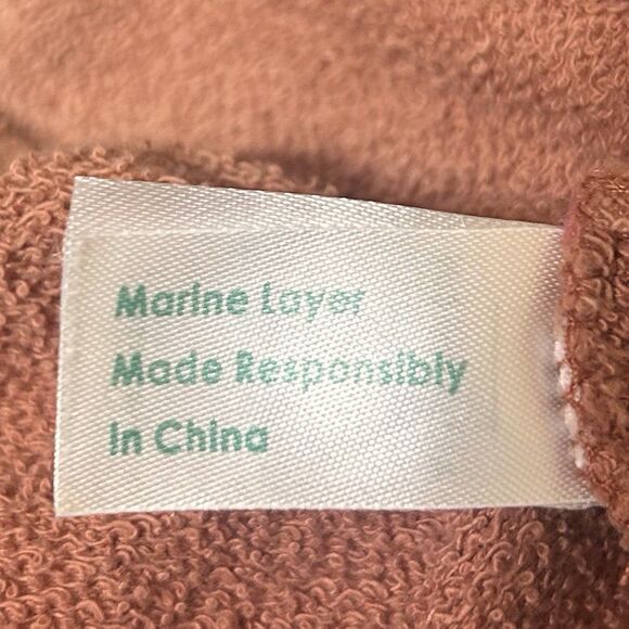 Marine Layer Vintage Terry Sweatshirt Amber Brown Dip Dye Size M - Picture 10 of 12